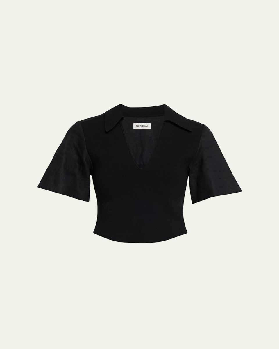 Lizzie Short-Sleeve Combo Top
